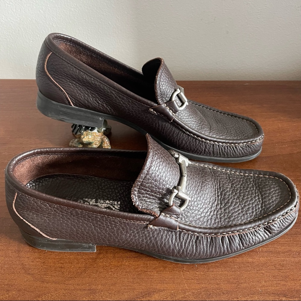 Salvatore Ferragamo Brown Leather Size 9.5 Loafers